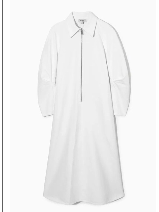 COS Dresses & Skirts - COS ZIP DENIM SHIRT DRESS WHITE SIZE 12